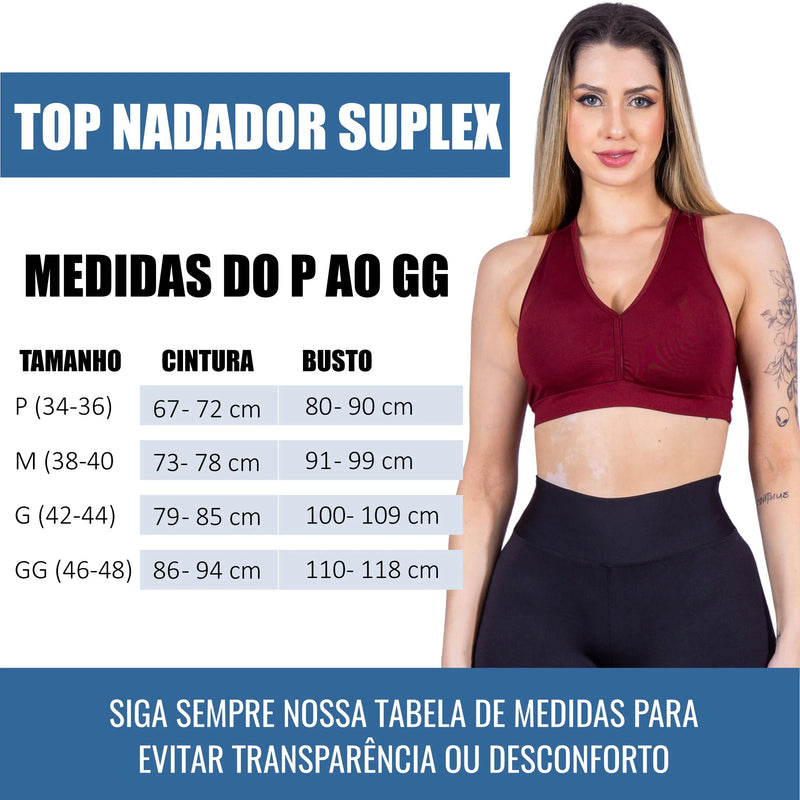 Top Fitness Nadador com Bojo Removível - Charme Lunar